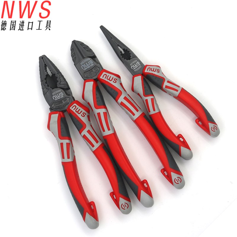 德国索林根NWS三色组合手柄钢丝钳C斜嘴钳尖嘴钳斜口钳 6寸 7寸8