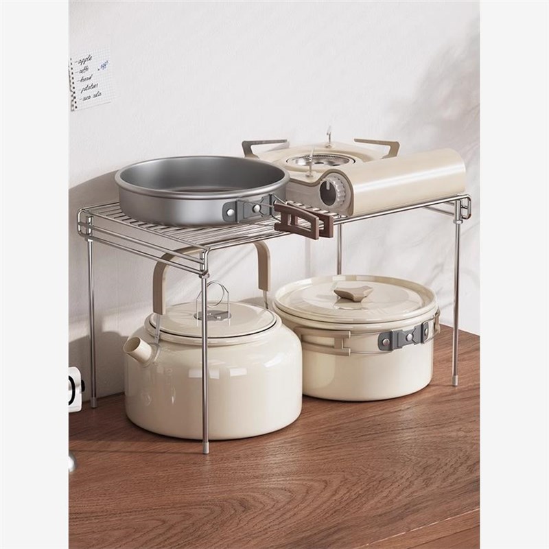 201不锈钢微波炉架子厨房置物架台面烤箱N收纳架储物架橱柜分层架