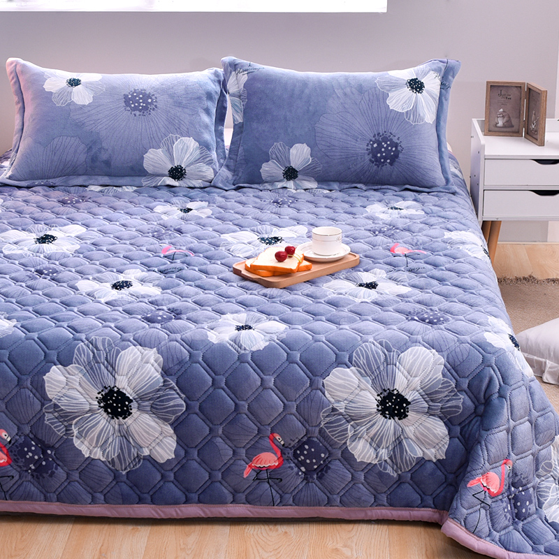 珊瑚绒床单单件法兰绒夹棉床盖毯毛毯冬季加厚单人床垫宿舍上铺学