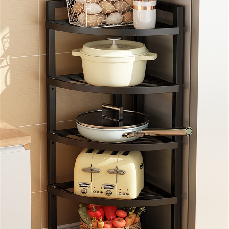 6YK厨房锅架收纳置物架落地多层D墙转角家用多功能三角放锅具储物