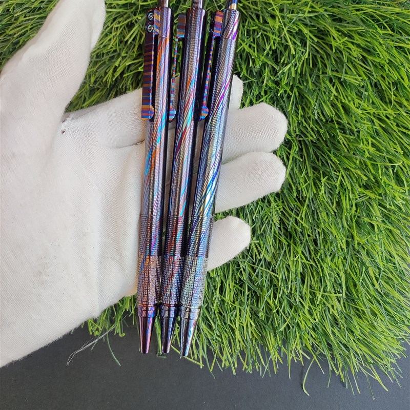 钛马士革按动笔  笔头零晃动  细长款式 重25克适配g5按动笔芯