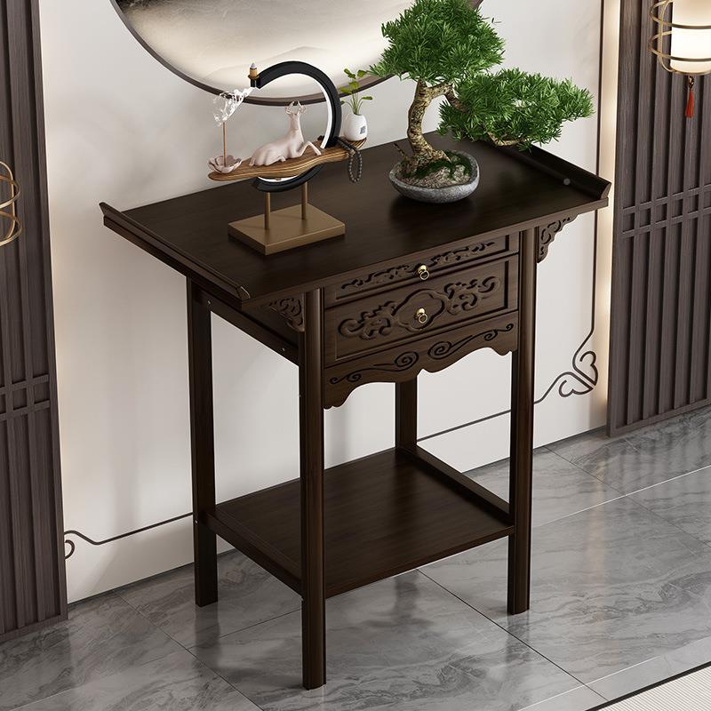 新中玄关台靠木桌墙桌子实玄关柜佛台小条案窄长条桌XGT02式供家