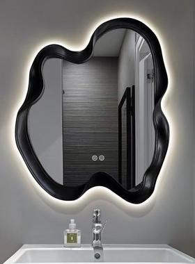 D505zp式异形化妆镜台式壁挂梳妆镜卫间浴室镜手台波欧浪LED生灯