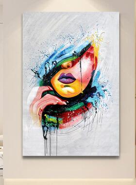 纯手绘油SH195画客玄关过道立体理肌装饰挂画大象幅抽现代简约落