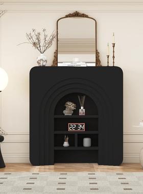 奢展示柜关直播间陈列法式轻壁975炉柜装民宿饰黑色壁炉玄柜客厅