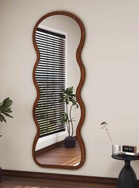 中古全身镜红家用落地镜异型镜壁挂感木穿镜卧衣网WVL室试衣实镜