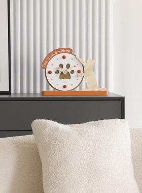 ozTYOS185oom俏皮柜猫公咪摆w件时钟家居饰品客厅玄关酒电视柜办