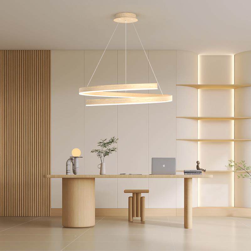 卧室灯861现代简约202年新款创意桃木纹小厅中式客设计师餐厅吊4