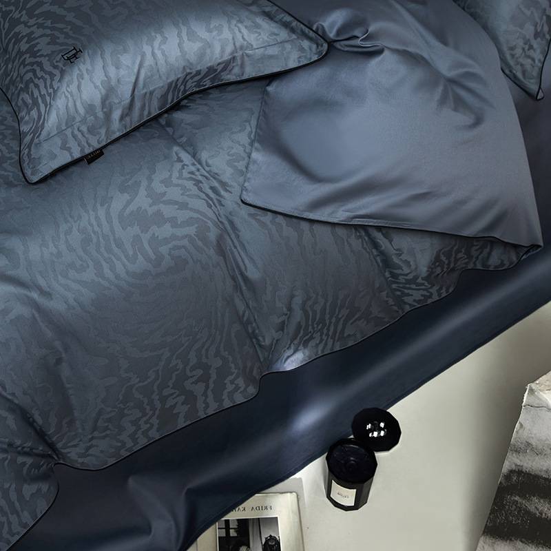 新款轻奢风100S天丝棉提花四件套 高端纯棉透气亲肤床单被套床品