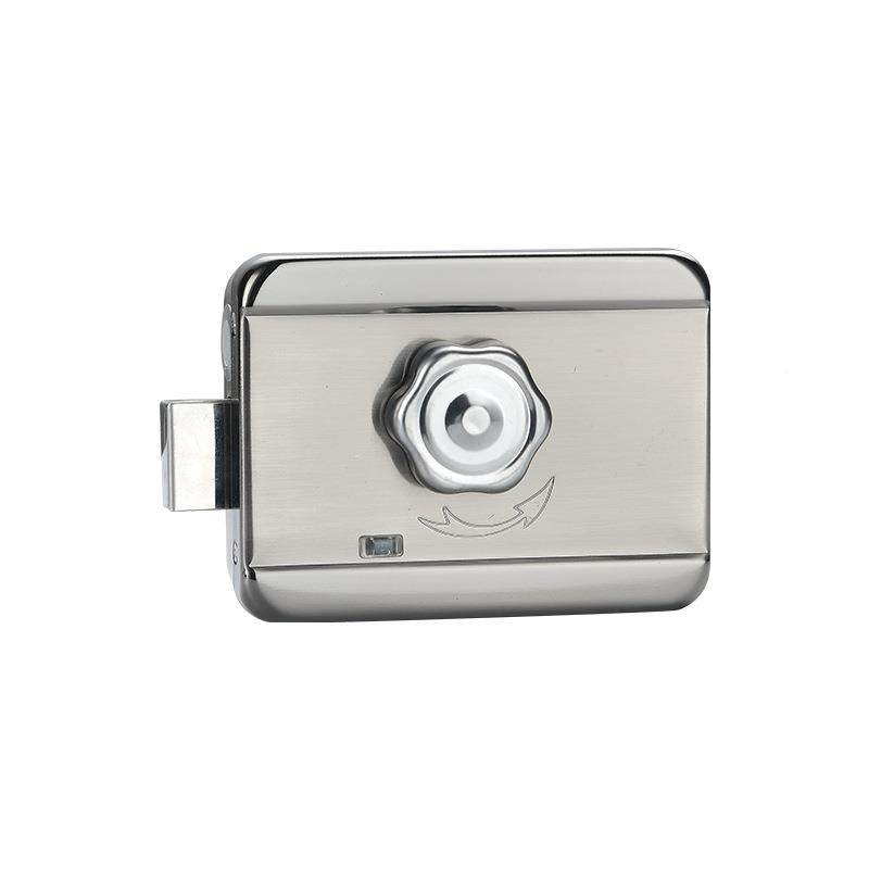 老式门锁智能指纹密码锁刷卡钥匙牛头一铁门锁免布线体外装牛头锁