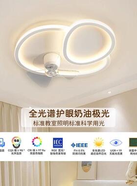 客厅吸顶风扇灯全谱现代简灯759约摇头主室电扇光灯极简卧一体吊