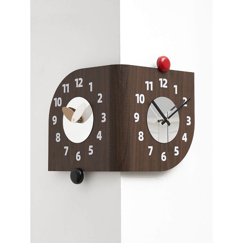 打孔双面转角钟2025新XTL款耐客厅简挂约大气拐角时钟装用饰墙免