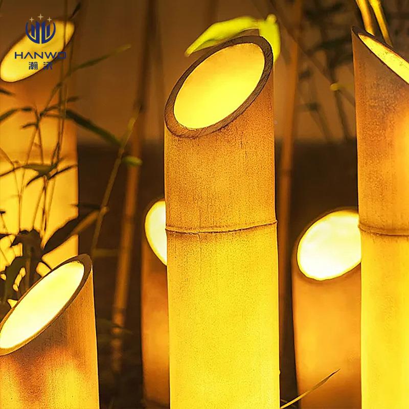 ld竹子灯户外led竹子雨草坪灯庭院玻璃钢e竹节灯仿真筒发光防竹灯