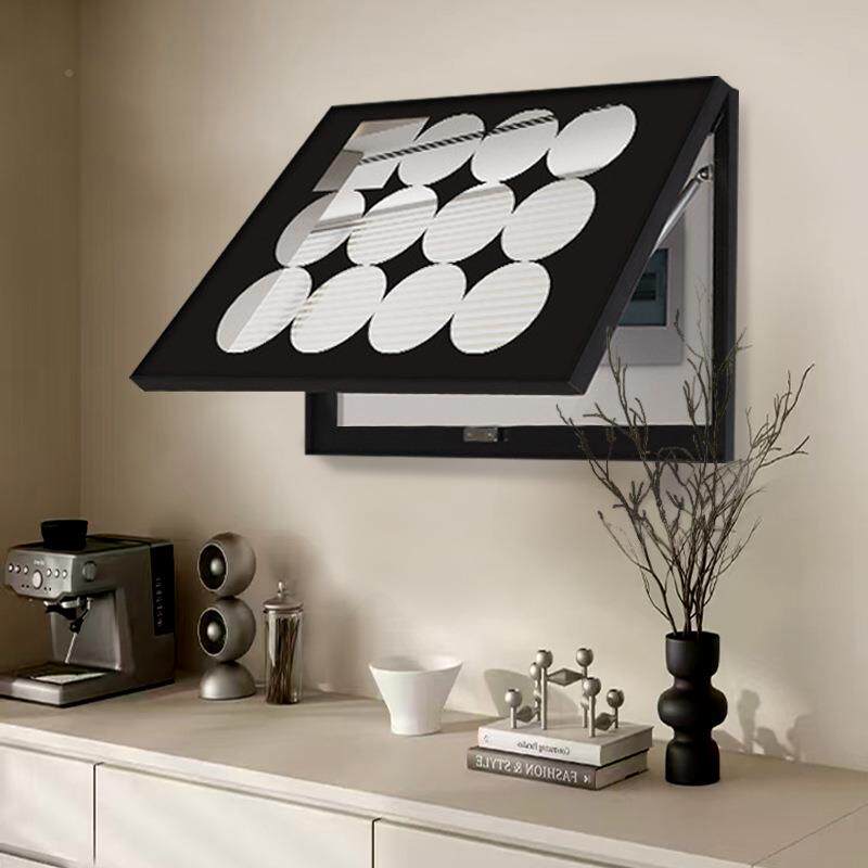 中古风黑色镜摩挂镜艺MW121术设登计现代象镜抽亮色电表箱装饰画