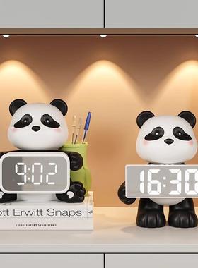 熊猫钟摆时件创钟表摆式客厅BJ807-8台卧室桌面数字电子钟闹钟智