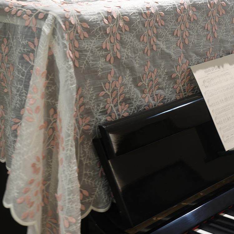 法式古钢琴罩半罩F9895MSS复美式钢琴防尘罩盖巾布盖奢轻感天丝绣