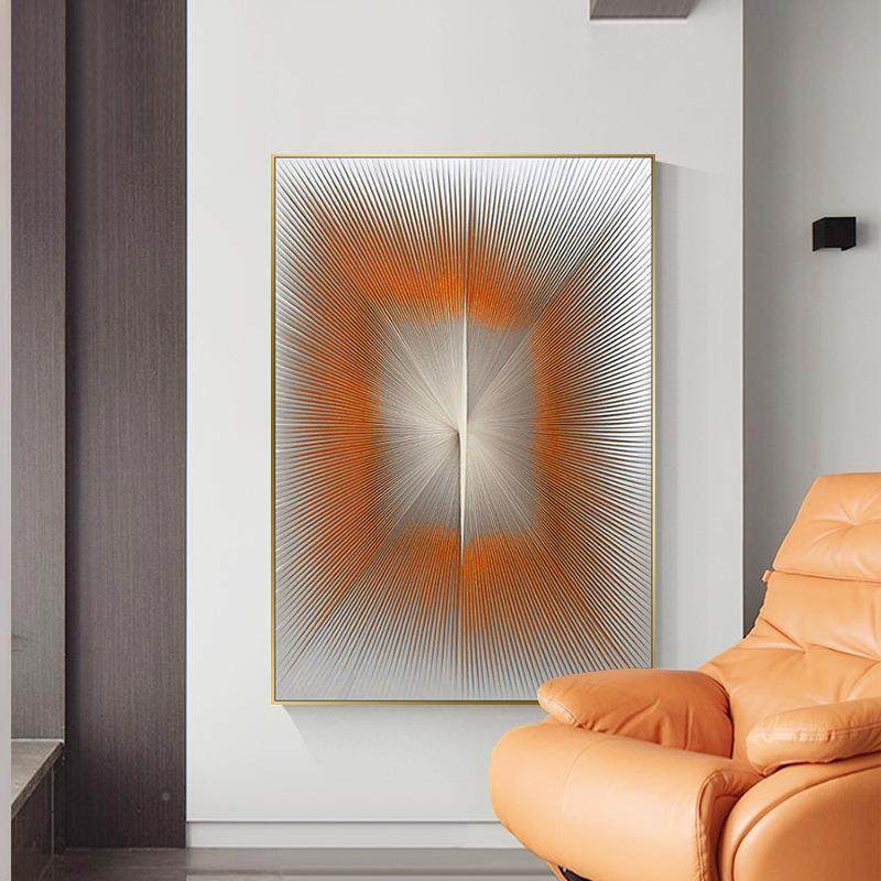 代纯手工工皮革店拉线QY02SW01立体实物画客厅玄现关装饰挂画样板