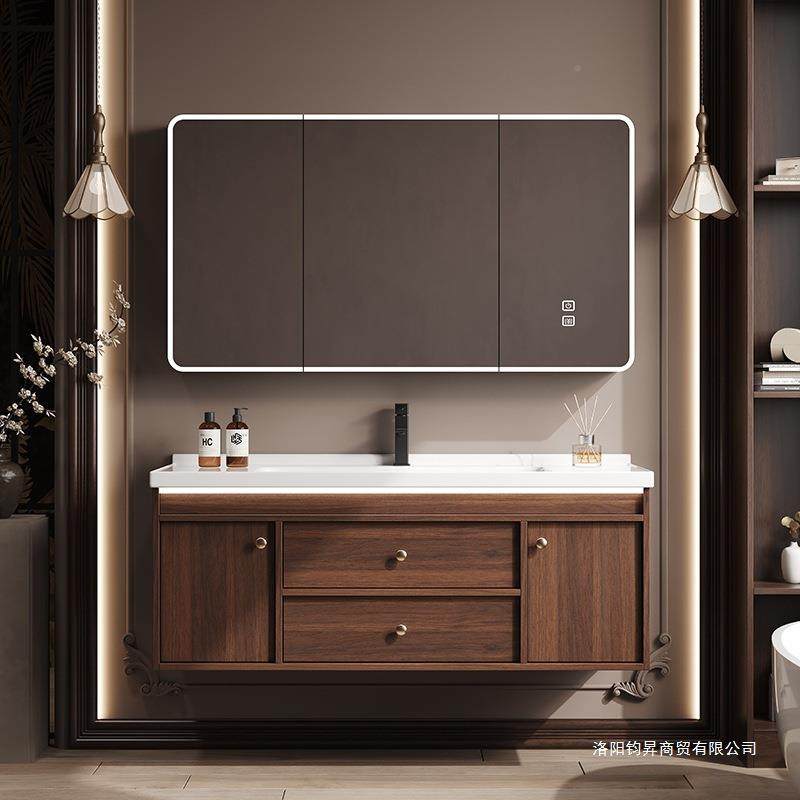 脸新款中古风胡桃木浴室柜组合卫生间陶瓷一洗体漱盆手洗池洗477,家装主材,浴室柜,淘宝优惠券,粉丝福利购,淘宝优惠卷