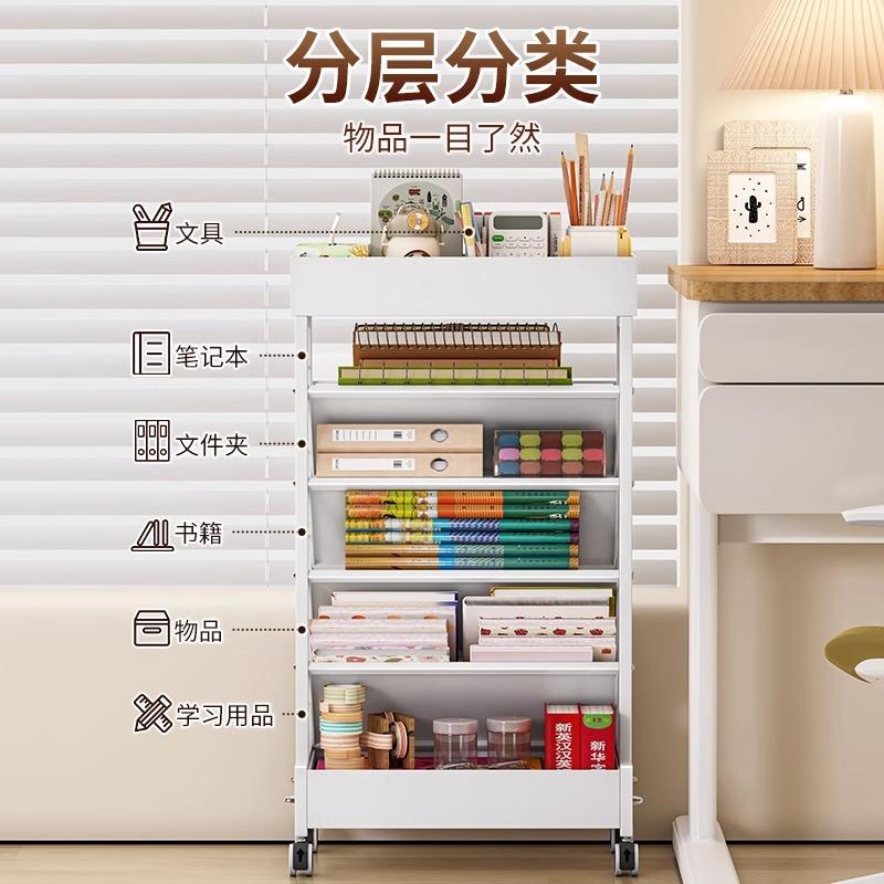 移铁艺桌边架书架侧面书桌收纳学生教室课桌旁书本收纳F98M686J可