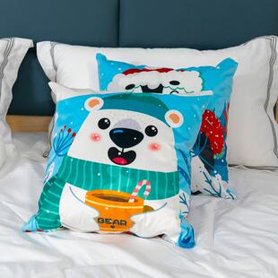 酒店子房抱亲枕卡通枕套儿童ywhss房床抱上装饰沙发抱枕含面芯绒