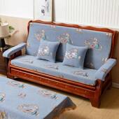 老式 实木j187564沙发子靠带背连体垫加厚海绵垫木头凉椅春秋椅木