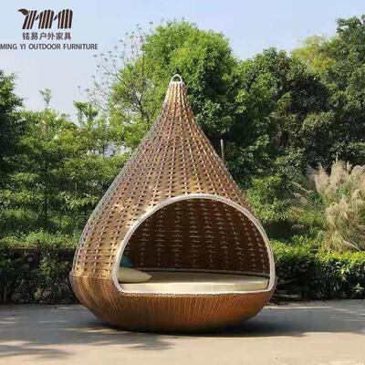 户外IXR编藤吊床网床红沙别墅酒店室外庭院鸟巢吊椅花园躺民宿发