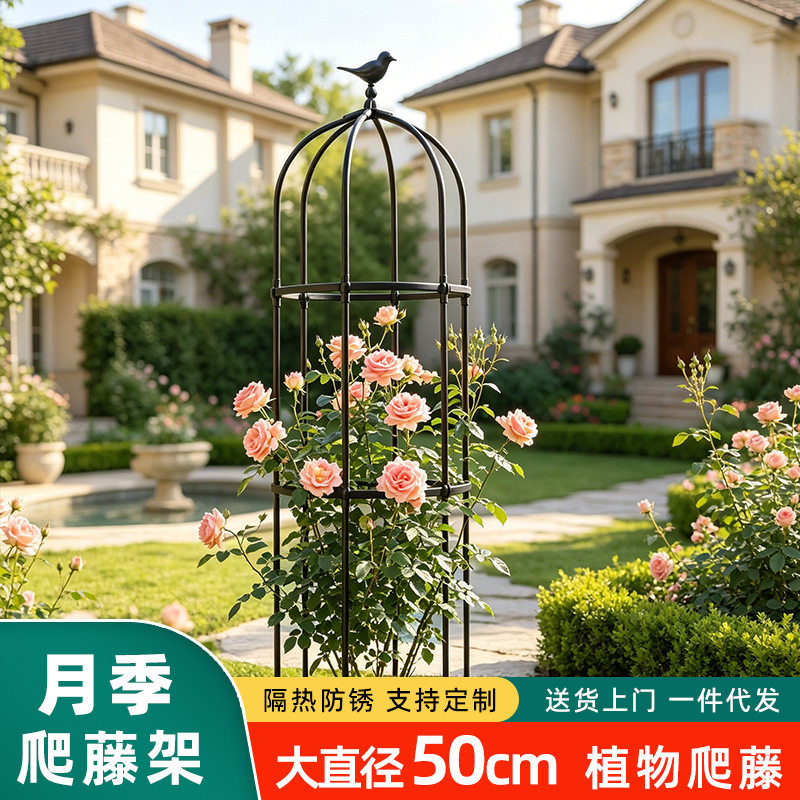月季花架爬藤架蔷薇阳台攀爬架子花盆植物藤架花园花柱园艺花支架