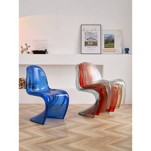 潘东椅风创意餐椅亚克力椅子家用现代简约靠背化妆凳设计师榕