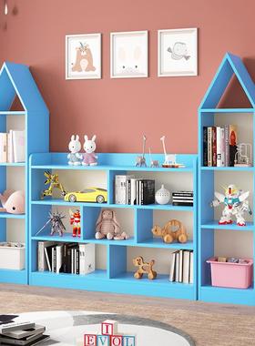 落地实木小教收早纳书架幼儿多园柜绘本架层架玩KMW具儿书童房子