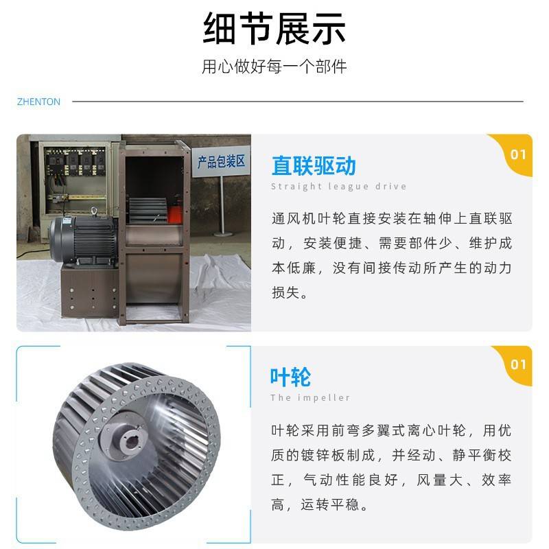 13-48高压风机排油烟净化配套风机吸力强清洗方便多翼式离心风机