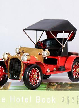 美式老式汽车复古怀旧老爷车家居客厅酒柜装饰品铁皮模型创意摆件