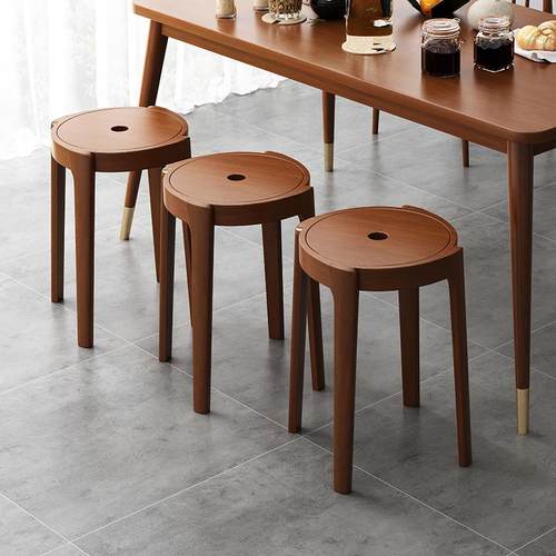 8实木凳子家用可叠桌凳高凳子餐白蜡木板摞凳艺全实木风术大师设