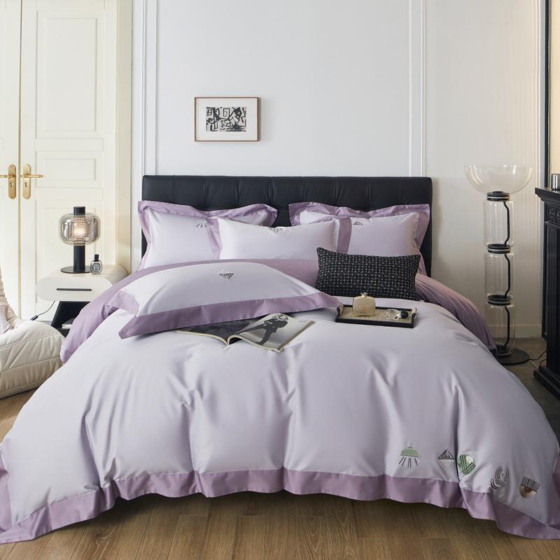 云栖-曼婴级A类轻奢刺绣1儿00长绒棉四件丝滑柔软裸睡全棉S四件套