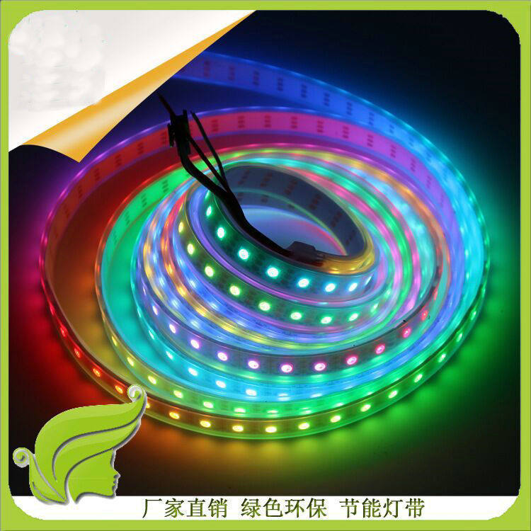 led全彩灯条60像素点幻彩灯带滴胶防水高亮12V内置IC灯条