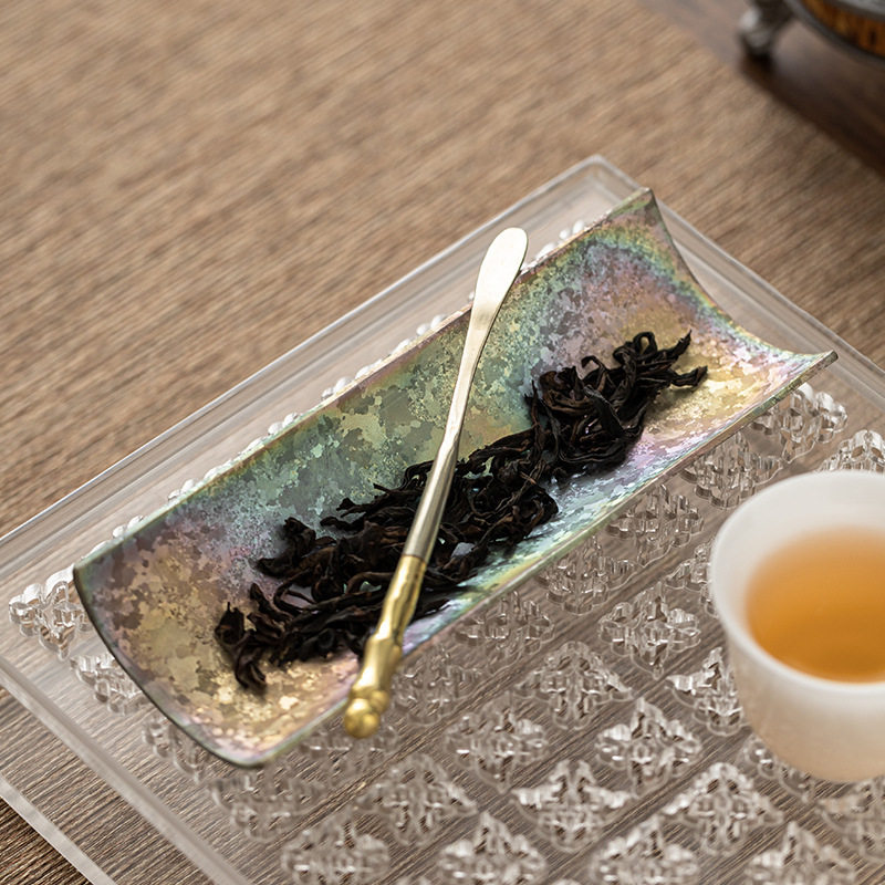 锡茶则新款锡茶则日式茶匙创意大茶荷高颜值茶具茶道六君子零配