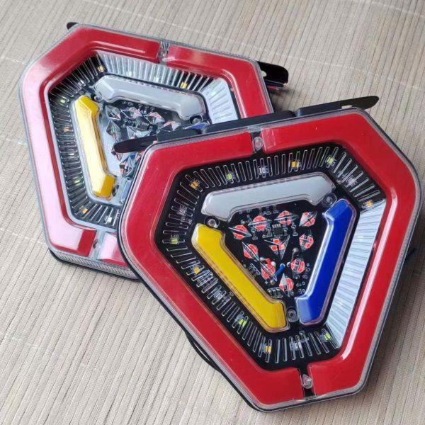 新款货车六角爆闪防追尾雾灯尾灯刹车强光七彩24V警示刹车灯高亮