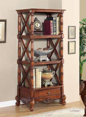 客厅实木物架DDL组合欧式自由置架书书柜多落地美式隔断收纳架层