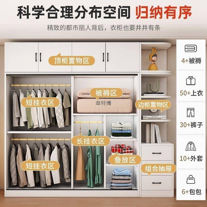 实衣柜家用室60木深YYO儿卧童出租房推拉门全衣橱简易收纳柜