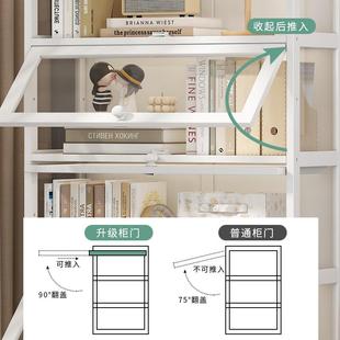 书架落EGT地实纳木带门书柜置物架防尘收展架现代简约自由组架合