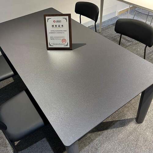 纯德丰实木XVT岩板墅餐桌椅组合极简黑高端设计利师别长方形家用