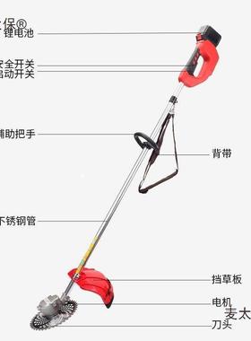 电动割草机充式锂电农用多功能背除草小负型家用草XNE坪电太打草