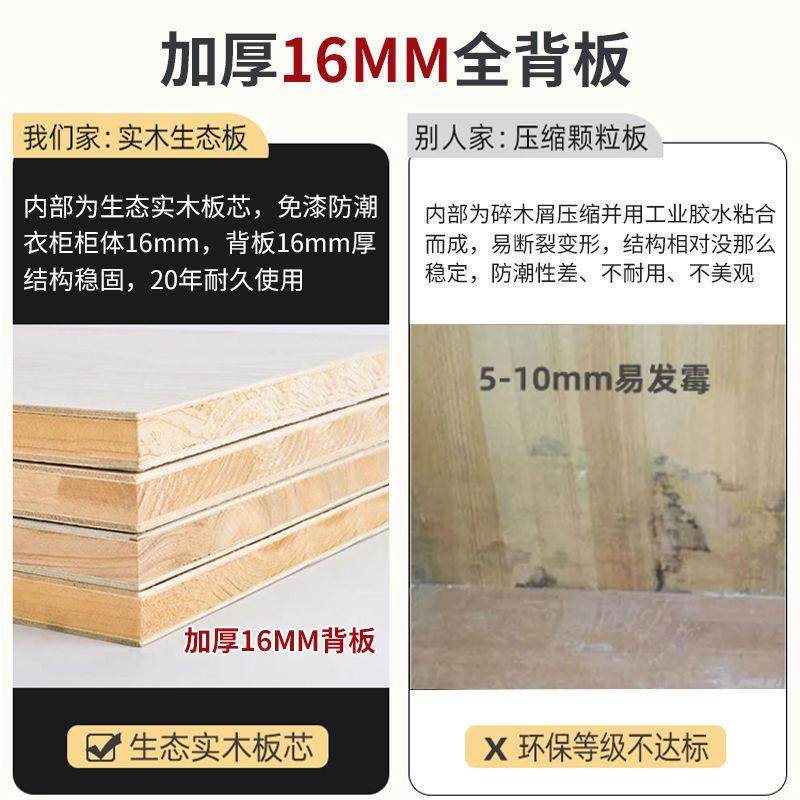 雅帆全实衣柜家木IZJ用卧衣室推拉门主卧新款灰色儿童房移门收橱