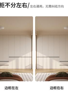 实衣柜家用卧新室板奶油风一门到顶分段式免拉木手20YEI24款颗粒