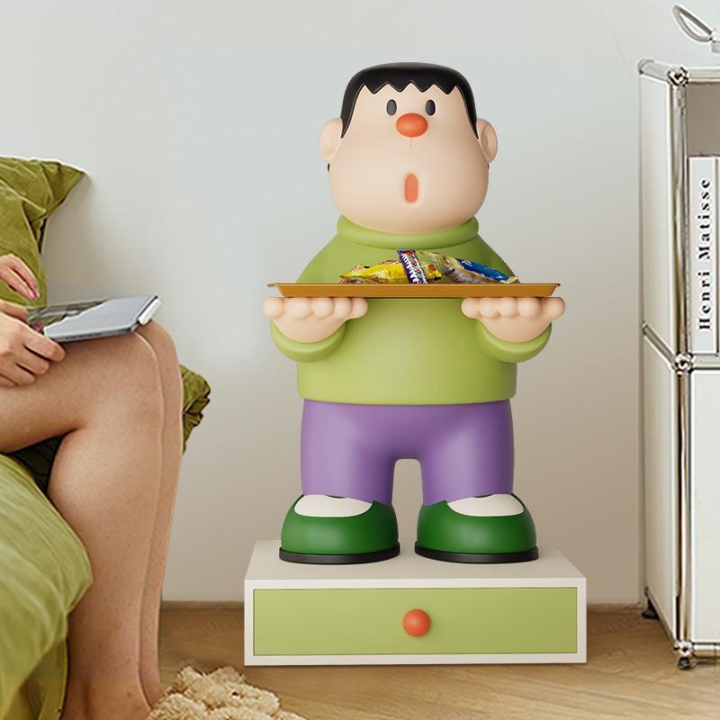 新款落卡通胖虎地摆件创意床柜纳大号可爱卧室TTqmurzq床头头置物