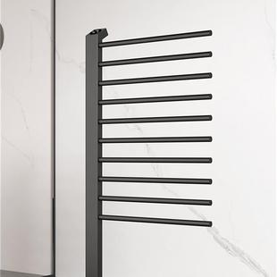 HKA浴室巾生间智能碳纤维加热锈卫钢电不热毛架落地浴巾烘干架毛