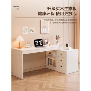 实木油双人书桌卧室学269习桌写脑字桌一体电桌二合家用办一公桌