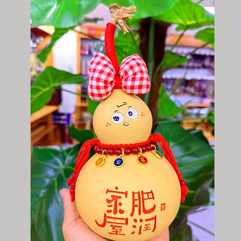 天然葫芦家肥屋润文玩手把件手工编织红绳福禄客厅可爱装饰摆件