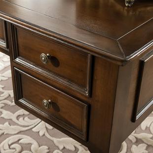 9W美式 电脑桌办公桌字台书房桌941村家具写书椅书 乡实木书桌欧式