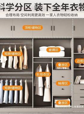 fLE实木柜家用卧室一门到顶奶风简油小户型衣现代简约NIH儿童易现