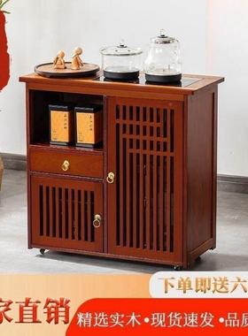 J转^茶水柜烧水家用茶桌新中式茶水实水木移动柜FFN旋茶器一体机